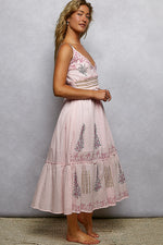 POL Smocked Waistband Floral Midi Cami Dress