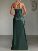Slit Crisscross Back Maxi Cami Dress