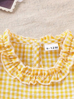 Children's Gingham Ruffle Trim Sleeveless Top & Pants Set