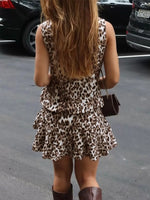 Leopard Sleeveless Top and Skort Set