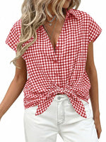 Gingham Print Button-Down Shirt