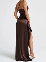 Slit Crisscross Back Maxi Cami Dress