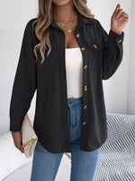Casual Corduroy Button-Up Shacket