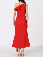 Single Shoulder Pleated Dress