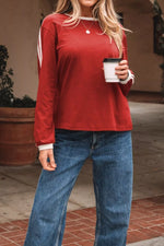 Long Sleeve T-Shirt with Contrast Trim