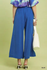 Umgee Linen Elastic Waist Wide Leg Pants