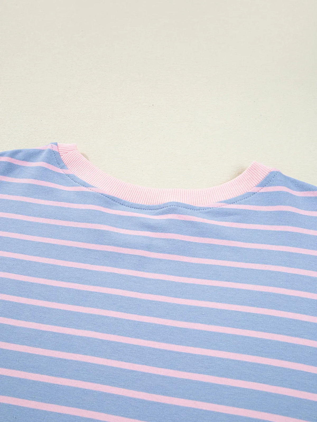 Stripe Oversize Contrast Trim Drop Shoulder Sweatshirt