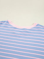 Stripe Oversize Contrast Trim Drop Shoulder Sweatshirt