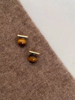 Tiger Eye Stone Stud Earrings