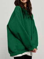 Round Neck Dropped Shoulder Long Sleeve Sweatshirt