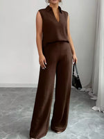 Sleeveless Top and Wide Leg Pants Set