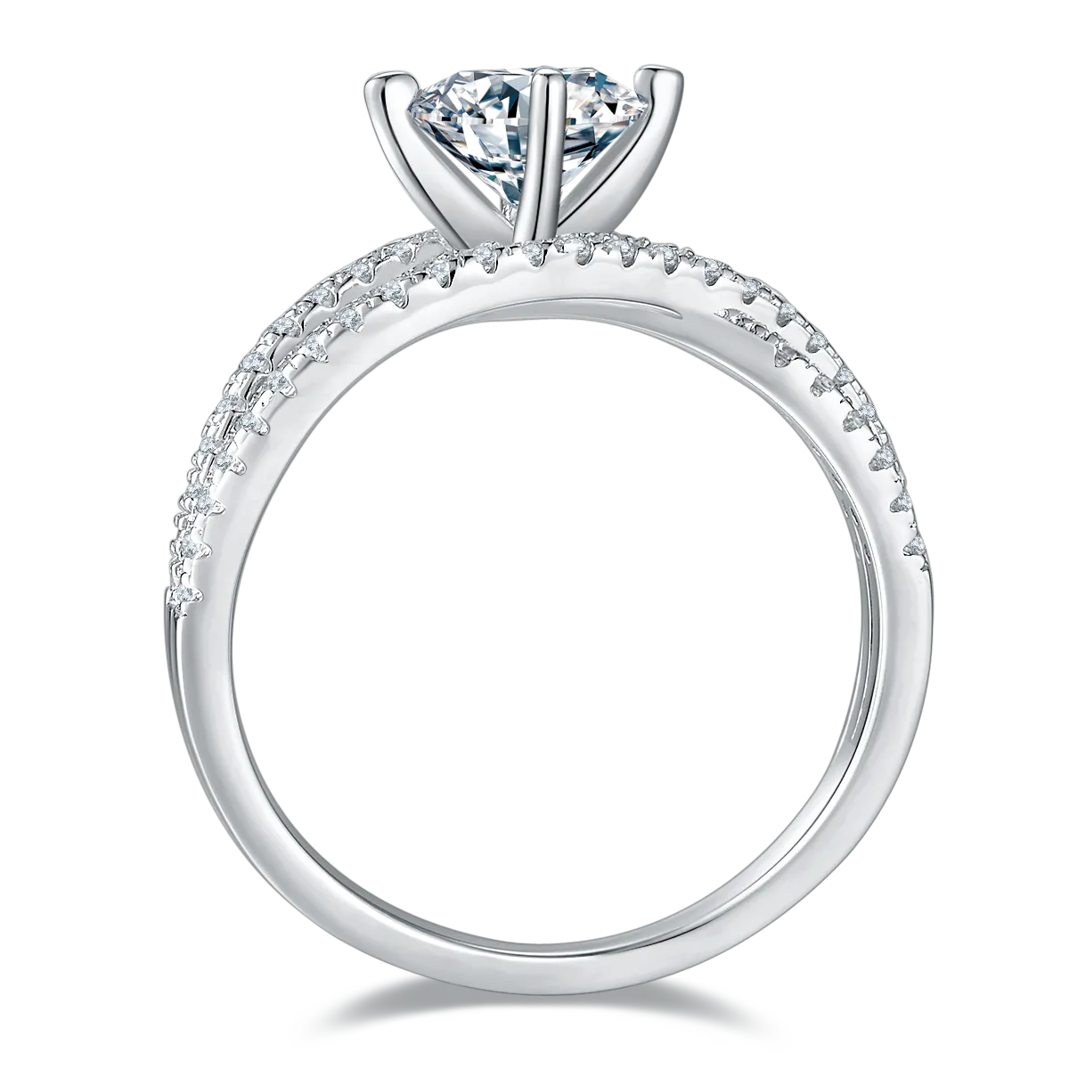 1 Carat Moissanite 925 Sterling Silver Ring