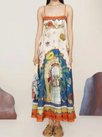 Printed Square Neck Maxi Cami Dress