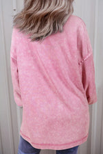 Exposed Seam Round Neck Long Sleeve Sweatshirt