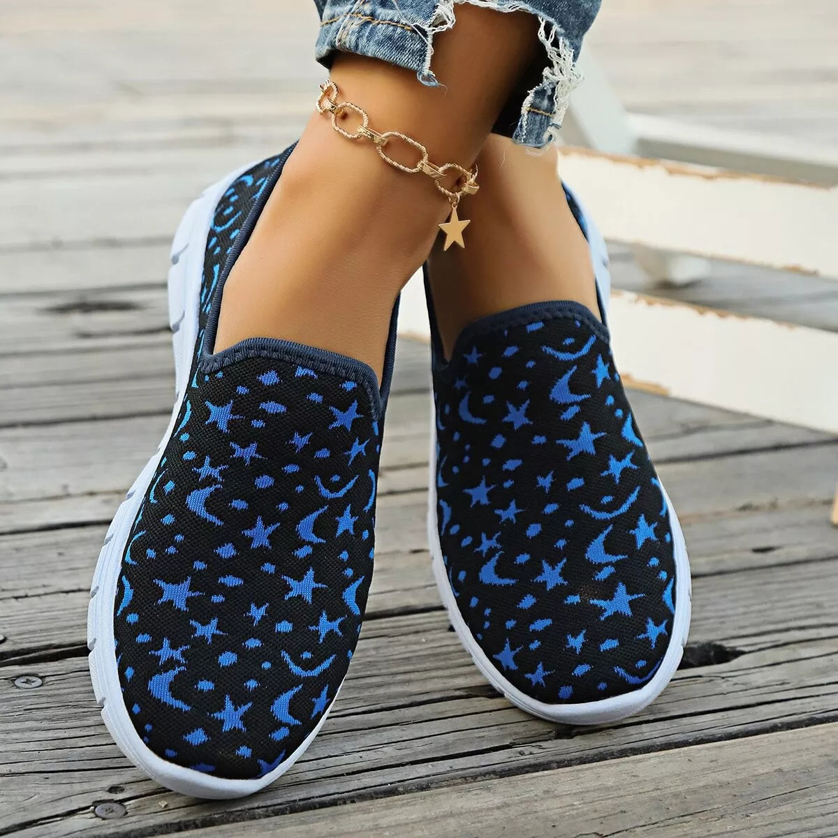 Round Toe Platform Slip-Ons