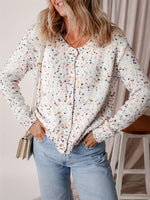 Colorful Button Up Long Sleeve Cardigan