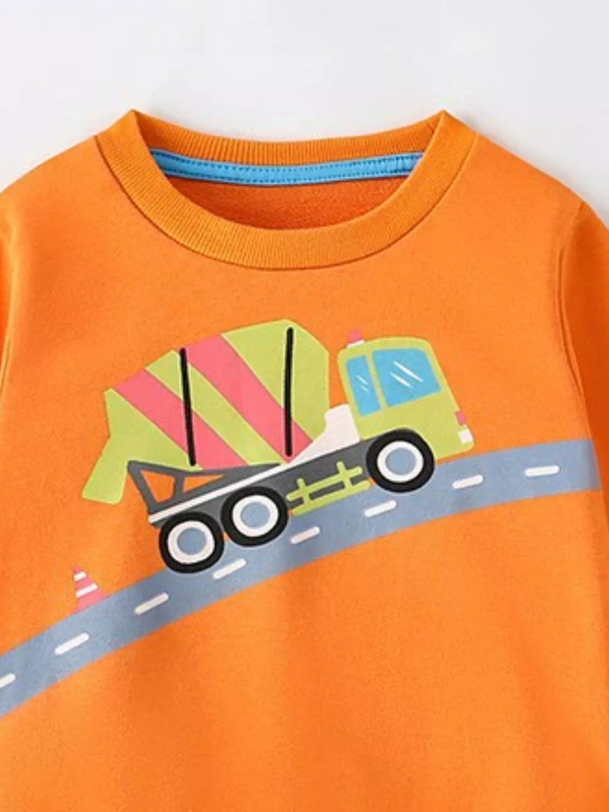 Children's Colorful Car Crew Neck Sweatshirt