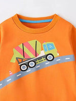 Children's Colorful Car Crew Neck Sweatshirt