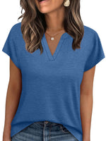 Notched Short Sleeve T-Shirt