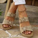 Floral Embellished Open Toe Sandals
