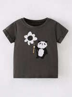 Children's Panda Graphic Short Sleeve T-Shirt