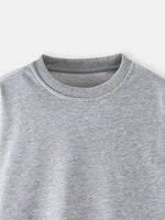 Children's Casual Solid Color Crew Neck Sweatshirt