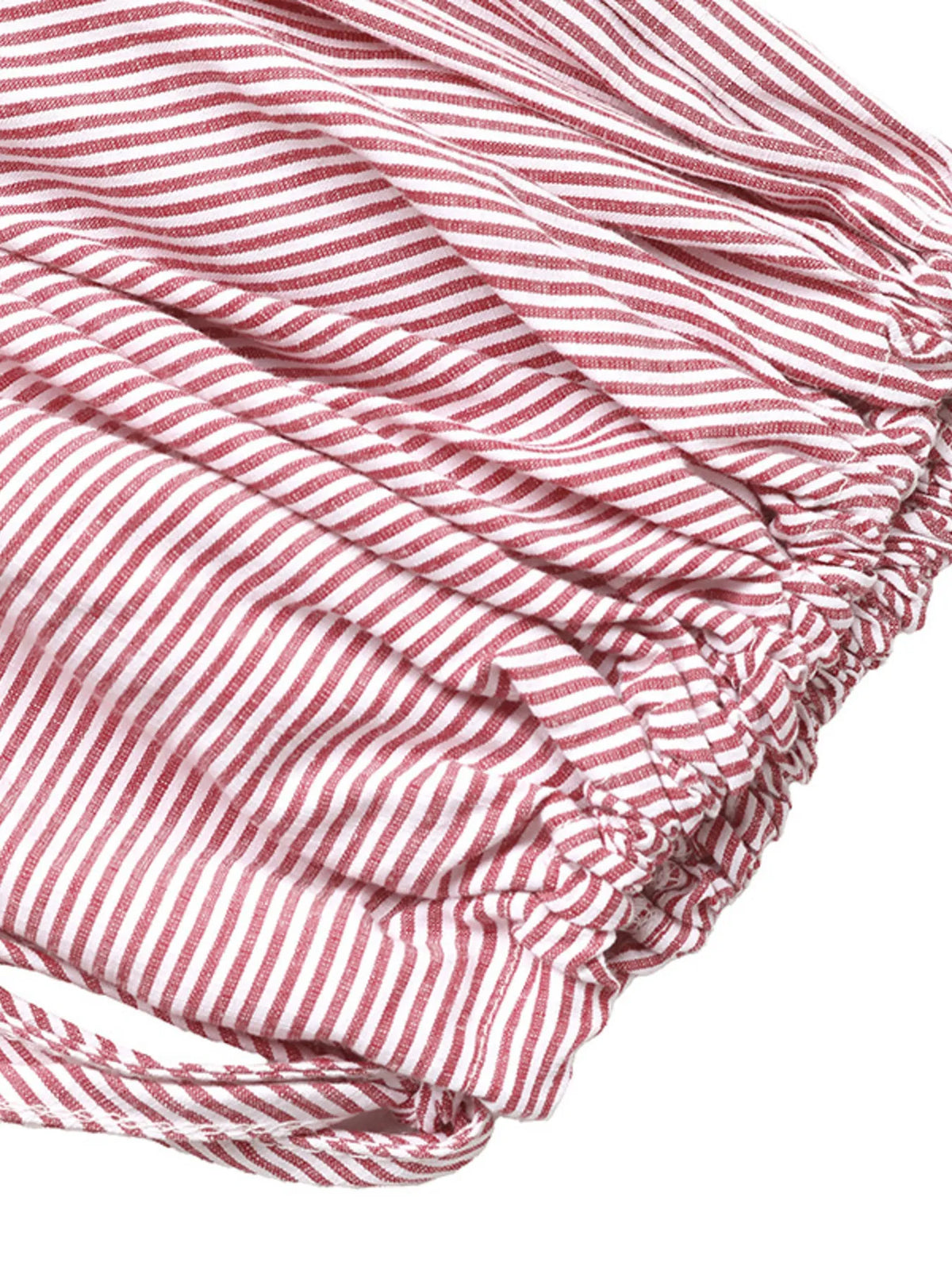 Striped Balloon Sleeve Button-Up Shirt