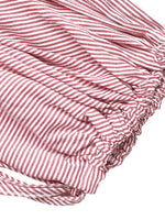 Striped Balloon Sleeve Button-Up Shirt