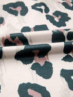 \Leopard Print Button Contrast Collared Short Sleeve Blouse