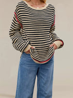 Oversized Striped Dropped Shoulder Sweater