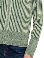 Zenana Ribbed Two Tone Zip Up Sweater Cardigan