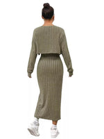Ribbed Knit Cami Dress & Cardigan Set