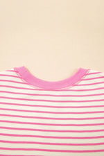 Striped Flounce Sleeve Casual Blouse