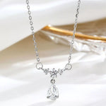 925 Sterling Silver Zircon Teardrop Necklace