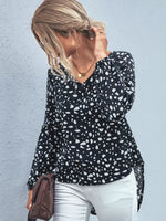 Animal Print V-Neck Blouse