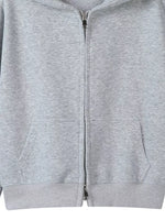 Full Size Casual Zip-Up Long Sleeve Hoodie Plus Size