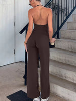 Halter Neck Crop Top and Pants Set