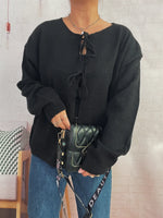 Tie Front Drop Shoulder Cardigan