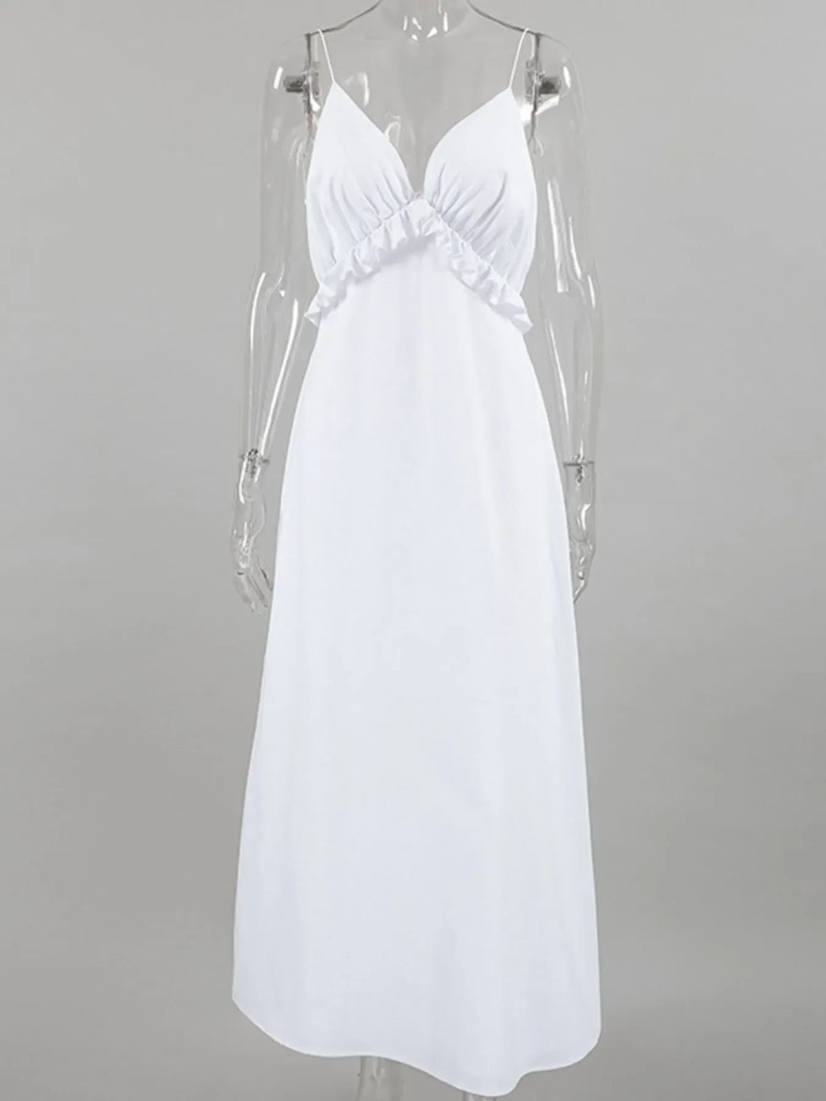 Ruffled V-Neck Maxi Dress