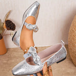 Bow Square Toe Slip-Ons