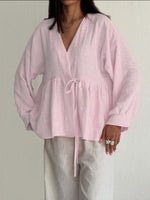 Tie Front Long Sleeve Shirt