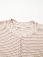 Texture Knitted Dropped Shoulder Sweater