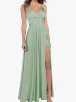 Ruched Slit Maxi Cami Dress