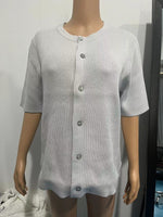 Short Sleeve Button-Down Cardigan