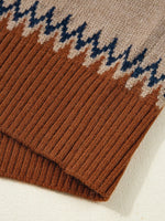 Color Block Crew Neck Sweater