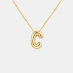 Gold-Plated Bubble Initial Necklace
