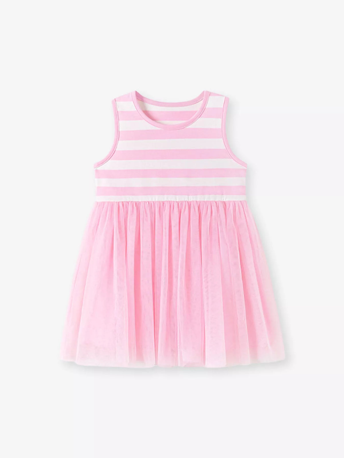 Children's Striped Sleeveless Tulle Dress