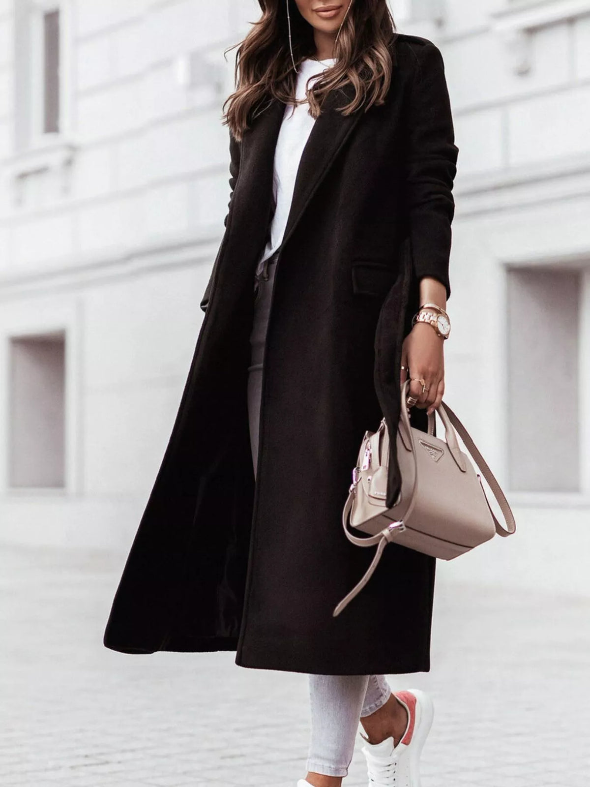 Tie Waist Longline Outerwear
