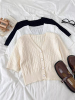 Texture Knit Button Down Cardigan