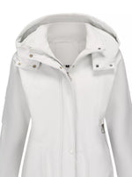 Full Size Hooded Mid-Length Windproof Outerwear Plus Size